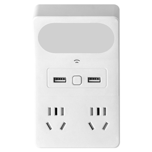 家用USB智能语音86型无线插座带灯一转多孔转换器卧室床头灯排插