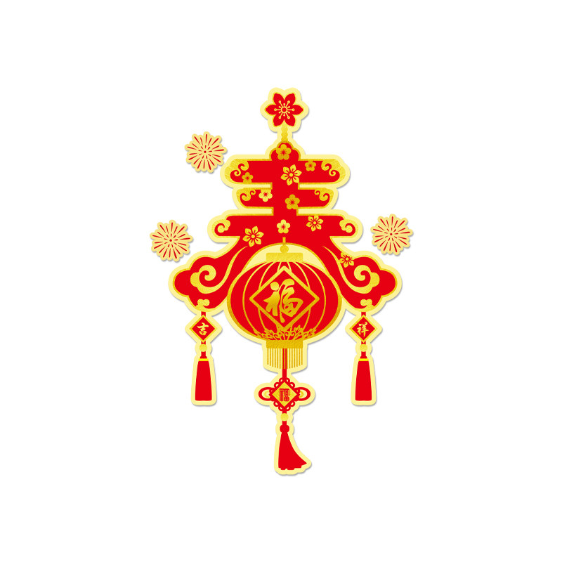 店铺雪弗板玻璃门福字贴