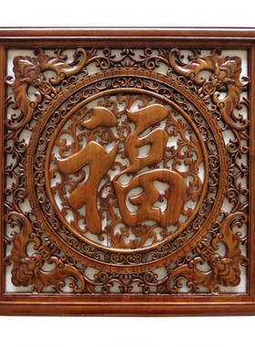东阳木雕挂件香樟中式装修