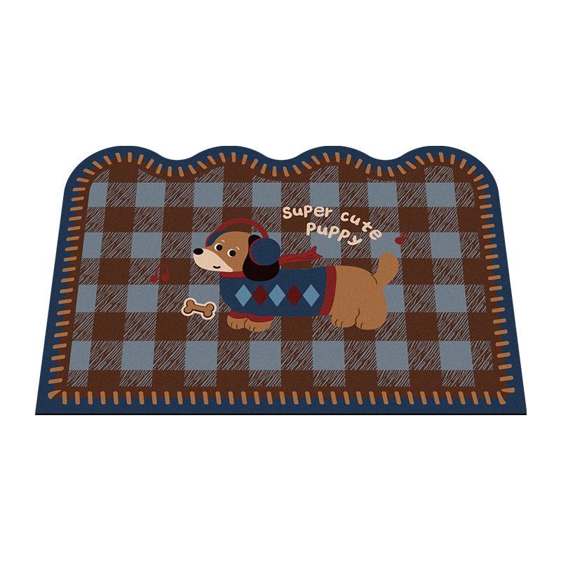 复古美式卡通浴室地垫厕所卫生间门口硅藻泥吸水防滑耐脏家用脚垫