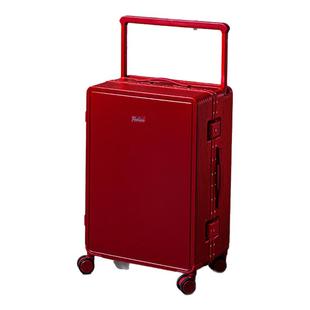 袋鼠大红色行李箱结婚陪嫁一对加厚耐用24寸粉色密码皮箱送保护套