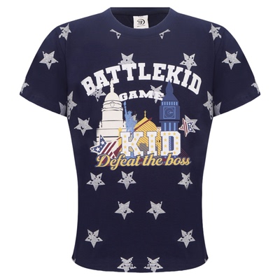 SREK美式复古印花短袖T恤女夏季宽松百搭休闲上衣