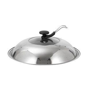 不锈钢炒菜锅盖可视玻璃锅盖家用炒锅盖32cm盖子蒸锅高拱高盖通用