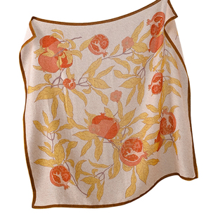 黄色纯羊毛丝巾大方巾女士秋冬季羊绒三角围巾轻奢高级感高端披肩