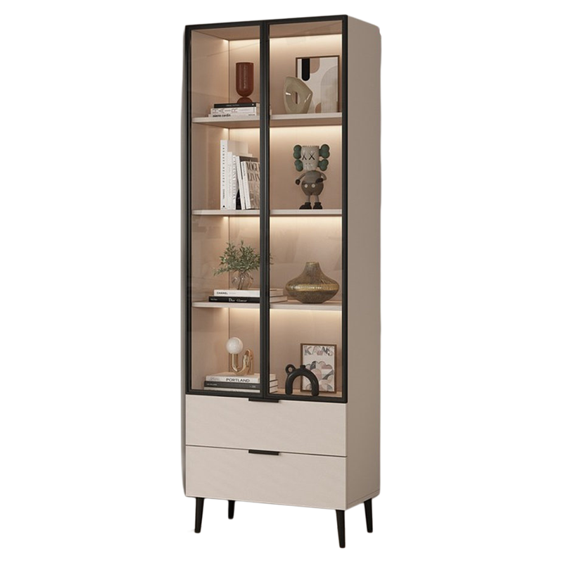 书柜展示柜可定制电视边立柜酒柜靠墙家用客厅玻璃门储物柜书架