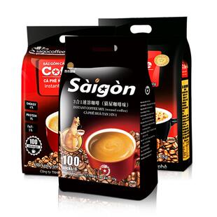 200条组合 越南进口西贡咖啡官方正品猫屎炭烧原味三合一速溶粉