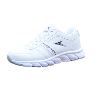 2025冬季新款运动鞋皮面防水休闲鞋轻便舒适跑步鞋白色网球鞋波鞋