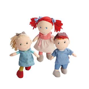 德国HABA1岁布娃娃罐头装可换衣儿童玩具宝宝陪伴柔软可抱高20cm