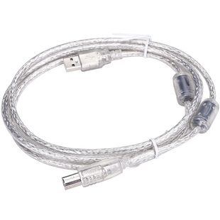 带屏蔽USB数据线双磁环解码器USB线 声卡DAC音频2.0方口高速1.5米