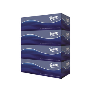 Tempo得宝纸巾盒装抽纸90抽8盒 硬盒抽纸餐巾纸面巾纸盒装抽纸巾