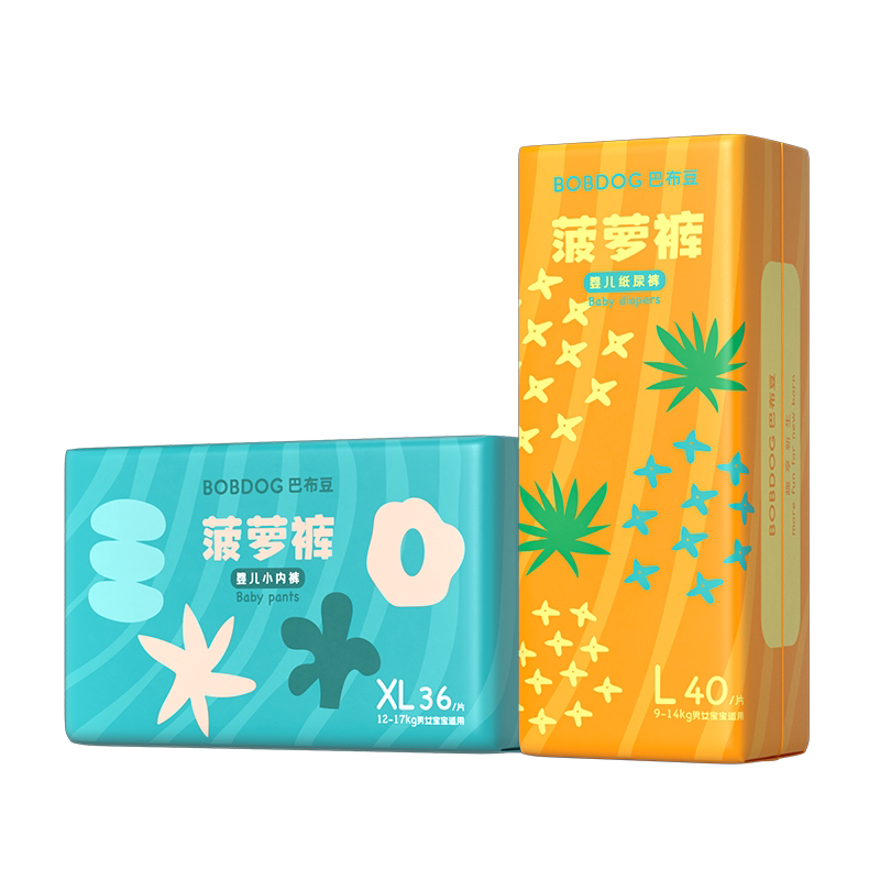 巴布豆菠萝拉拉裤纸尿裤弱酸亲肤
