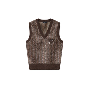 【ICEDUST】hug 2025秋冬新款拼色花纱针织马甲背心icedust