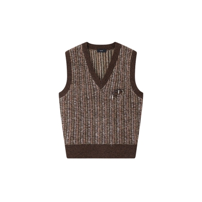 【ICEDUST】hug 2025秋冬新款拼色花纱针织马甲背心icedust