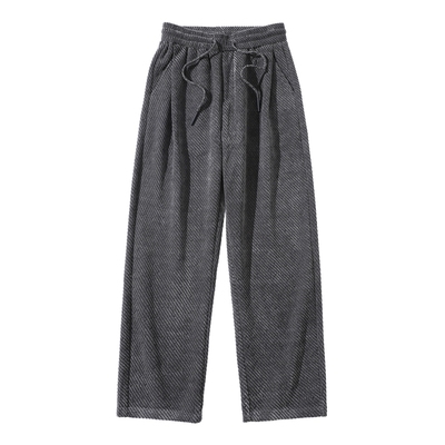 长裤直筒复古雪尼尔面料休闲裤