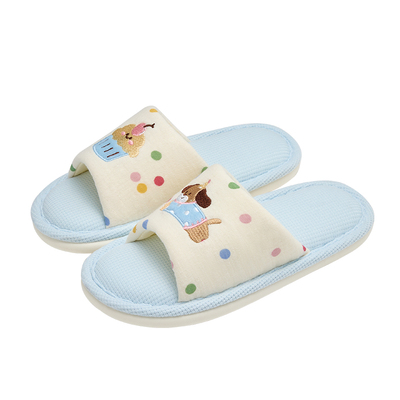 利达妮静音吸汗防滑四季亚麻拖鞋