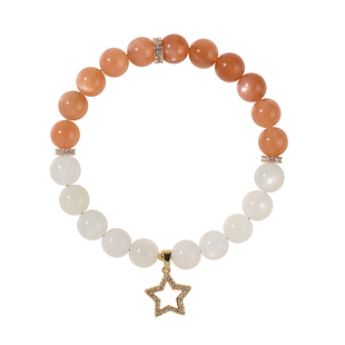 私人订制天然橙月光太阳石手链女白月光手串猫眼拉长石送女友礼物