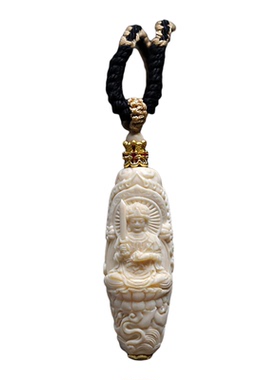 猛犸象牙雕刻十二生肖守护佛吊坠