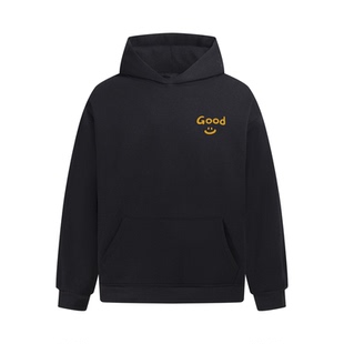 Drew美式潮牌GOOD字母笑脸印花连帽卫衣男女秋冬休闲宽松情侣外套