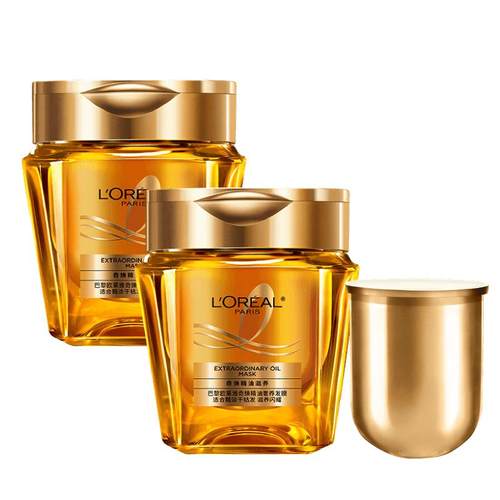 欧莱雅黄金发膜精油柔顺顺滑改善毛躁修护发丝烫染受损非护发素