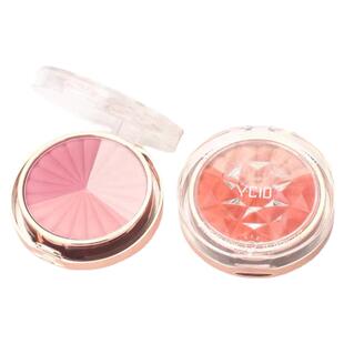 施蒂三色腮红高光修容带刷子镜子眼影哑光自然提亮胭脂橘色腮红盘