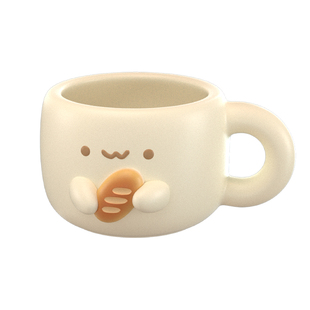 造物动人抱抱杯面包陶瓷杯家用办公室咖啡马克杯子可爱生日礼物