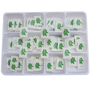 片状发财麻将蛋糕装饰巧克力插片可食用立体仿真麻将摆件烘焙配件