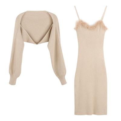 韩语琳空间法式高级感针织连衣裙