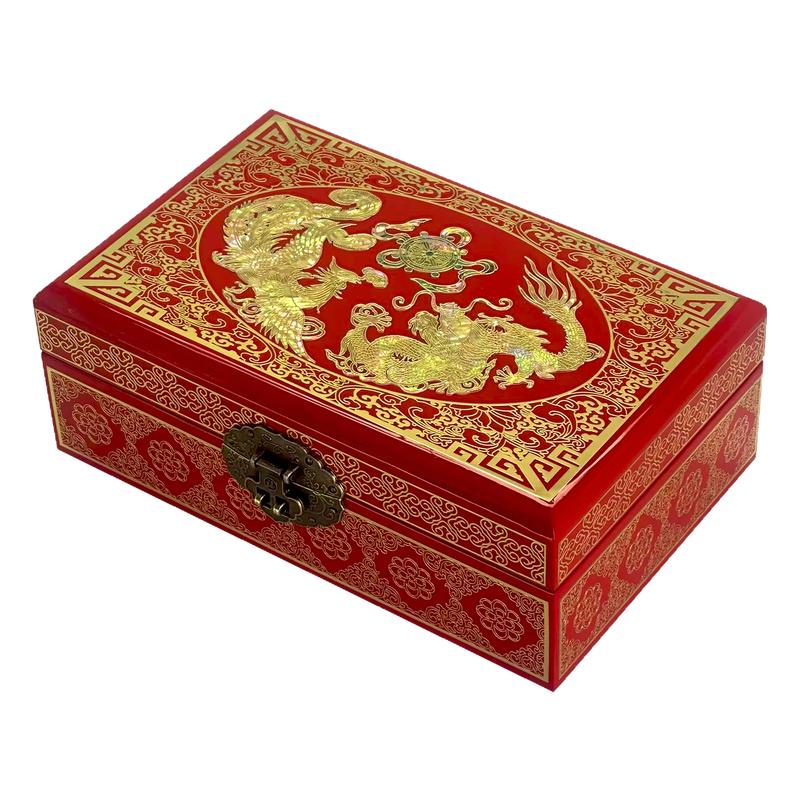 平遥漆器首饰盒螺钿掐铜丝镶嵌贝壳结婚彩礼盒梳妆收纳盒生日礼物