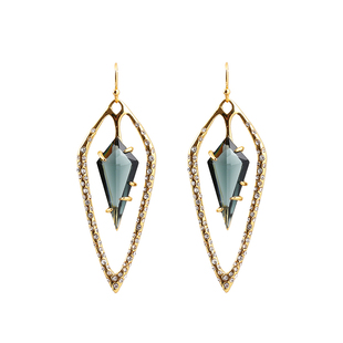 几何菱形鬼才设计耳环女新款潮高级感轻奢时尚气质镶钻百搭耳饰耳