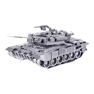 金属拼装模型T90主战坦克虎式3D立体铁片拼图手工diy军事模型积木