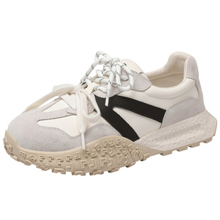 德训鞋女款2025秋季新款休闲运动跑步鞋轻便阿甘鞋百搭真皮小白鞋
