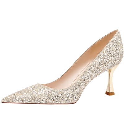 婚鞋爱丽拉禾秀香槟色不累脚