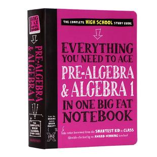 进口英文原版Everything You Need to Ace Pre-Algebra and Algebra I in One Big Fat Notebook JasonWang学霸笔记代数初级代数1
