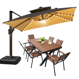 莫家户外庭院遮阳伞带桌椅组合花园露天遮阳棚大太阳伞室外罗马伞