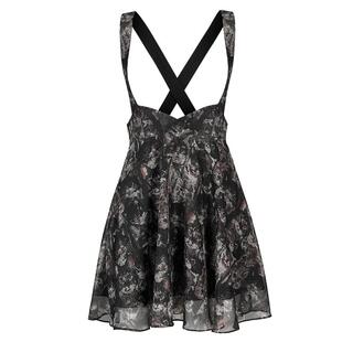 暗黑背带裙女夏小个子半身裙收腰a字裙高腰网纱裙高级感吊带裙子