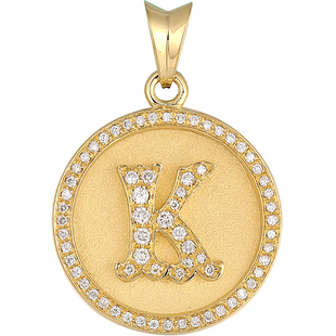 钻石字母项链 18K黄金英文HDBWLMZYXCSRKVGQJA轻奢小众女吊坠定制
