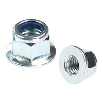 8级镀锌六角法兰面尼龙锁紧螺母