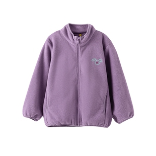 【新品】papa爬爬秋儿童外套男女童柔软摇粒绒内胆户外洋气上衣