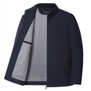 皮尔卡丹男士行政夹克中老年翻领春秋新款商务男装外套中年爸爸装