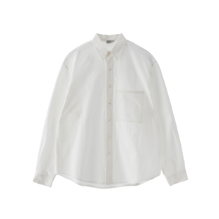 BUTTBILL 26SS长绒棉肌理感方形贴袋通勤宽松衬衫长袖衬衣服新款
