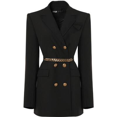 DPLAY新款气质连衣裙三角口袋