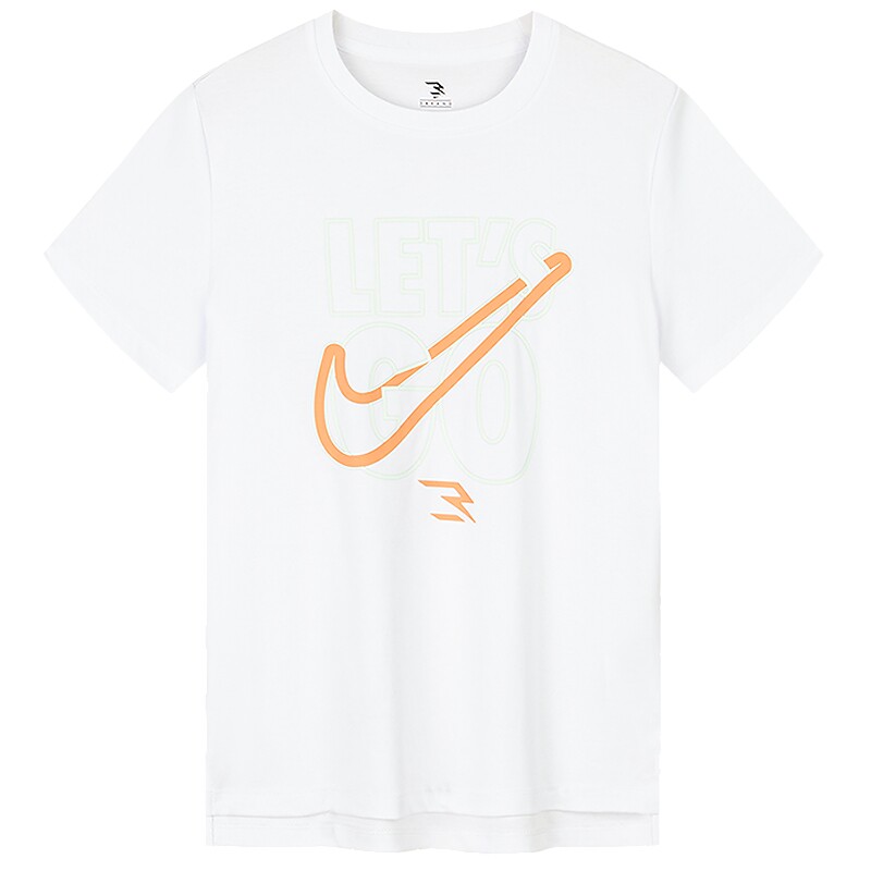 Nike 3brand童装儿童白T恤女童短袖2026夏季大童透气半袖运动上衣