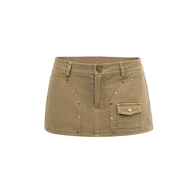 4muggle马鞍结构工装A字裙显瘦