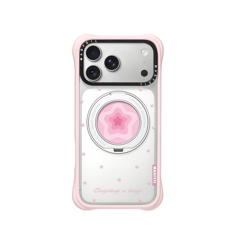 MASFEIL× 星星旋律适用iPhone17Promax手机壳新款磁吸带支架Go4苹果17Pro保护套支点透明高级感17pm硅胶软边