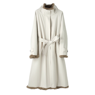 皮草派克服女长款兔毛内胆冬海宁2025新款皮毛一体外套大衣两面穿