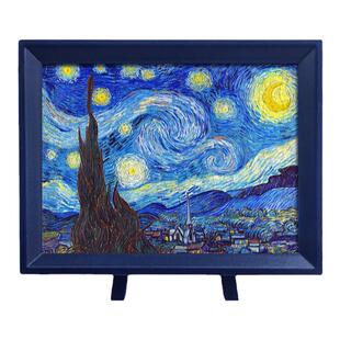 3D-JP迷你平面拼图150片桌面摆饰梵高梵谷星夜(配小画框) P1139