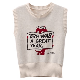 【鞠婧祎同款】AVIA爱威亚991系列复古海狸马甲背心女士休闲上衣