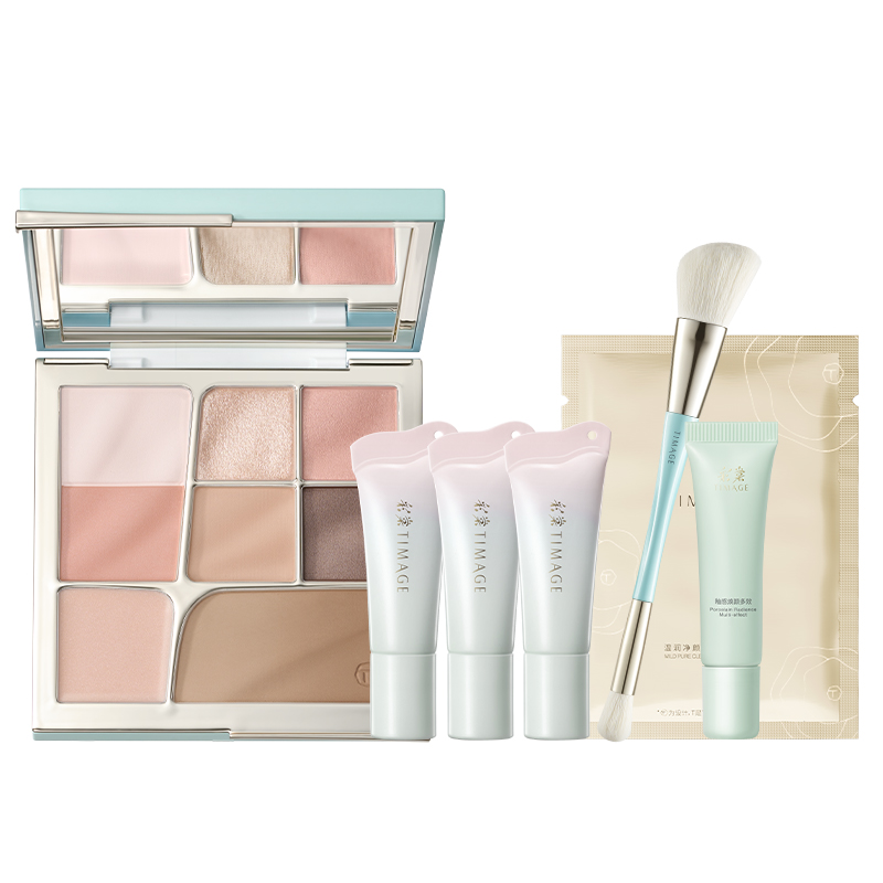 [直播专享]彩棠TIMAGE面综盘+mini唇蜜 一体提亮口红彩妆套装
