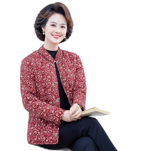 中老年妈妈装秋冬新款丝绒棉袄加绒棉衣外套女小个子奶奶棉衣短款