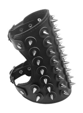 圆锥尖刺铆钉小圆盘超宽朋克手链